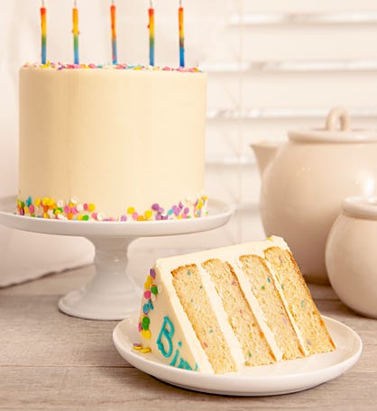  We Take The Cake  Yellow Birthday Cake
